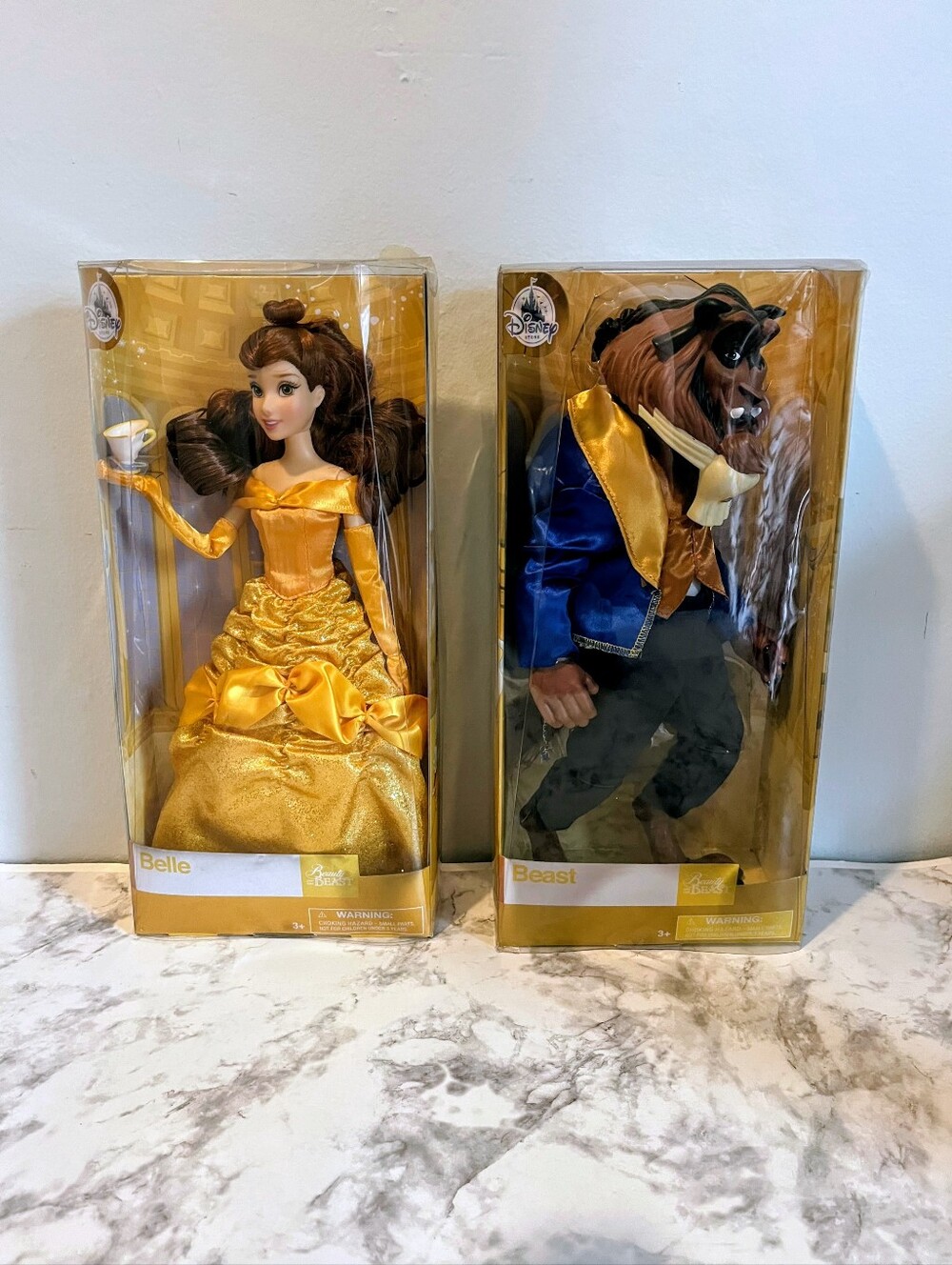 RARE Disney Store Beauty & The Beast Belle + Beast Classic Dolls – Unopened Box